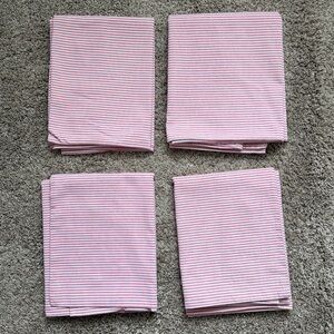 (4) Lands End Cotton Oxford Stripe Pillowcases